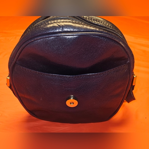 Michael Rome "Rare" Italian Blue Crisp Leather Crossbody w/Crest Lining E.U.C. - Picture 8 of 15